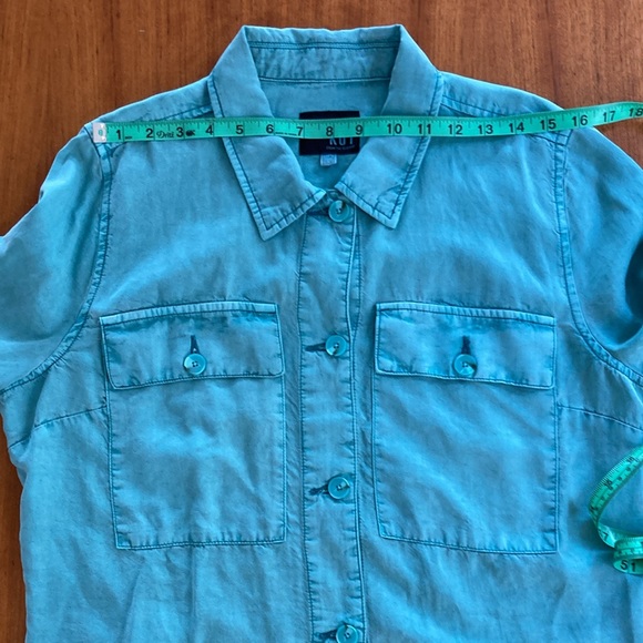 KUT from the Kloth Abigail Jacket Size Large Aqua - Picture 11 of 12